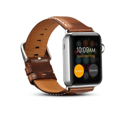 Denior Oil Wax Retro Watch Leather Watch Band for Apple Watch Series 7 41mm / 6 & SE & 5 & 4 40mm / 3 & 2 & 1 38mm (Brown) - Watch Bands by Denior | Online Shopping UK | buy2fix