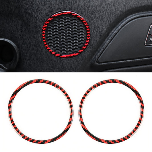 2 in 1 Car Carbon Fiber Door Horn Ring Small Size Decorative Sticker for Ford Mustang 2015-2020, Diameter: 8.3cm - Car Interior Mouldings by buy2fix | Online Shopping UK | buy2fix