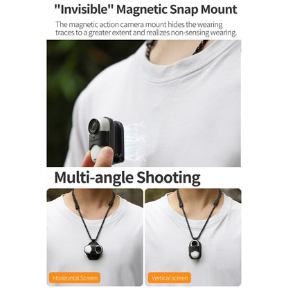 For Insta360 GO 3 Sunnylife Magnetic Neck Mount Chest Body Camera Necklace Lanyard POV Vlog Holder (Black) - Holder by Sunnylife | Online Shopping UK | buy2fix