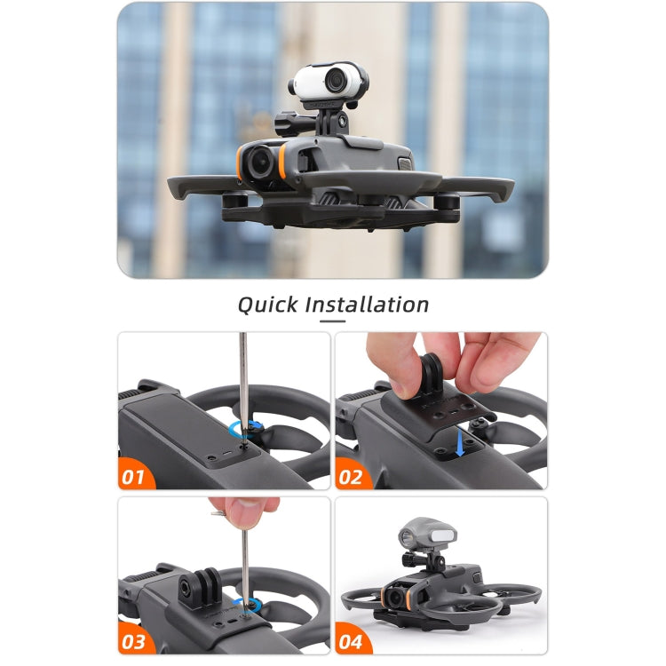 For DJI Avata 2 Sunnylife Action Camera Holder Mount Drone Light Bracket Lamp (Black) - Mount & Holder by Sunnylife | Online Shopping UK | buy2fix