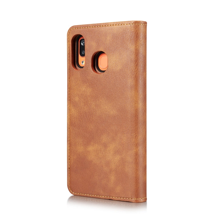 For Galaxy A20 & A30 & M10s DG.MING Crazy Horse Texture Flip Detachable Magnetic Leather Case with Holder & Card Slots & Wallet(Brown) - Galaxy Phone Cases by DG.MING | Online Shopping UK | buy2fix