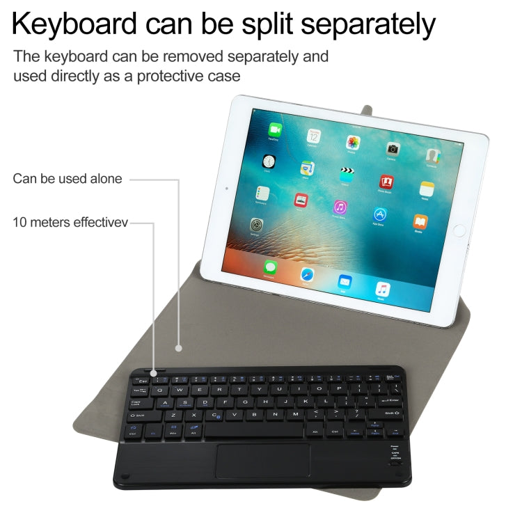 Universal Detachable Bluetooth Keyboard + Leather Tablet Case with Touchpad for iPad 9-10 inch, Specification:Black Keyboard(Black) - Universal by buy2fix | Online Shopping UK | buy2fix