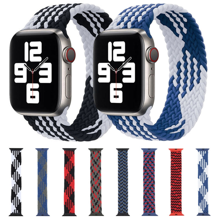 Plastic Buckle Mixed Color Nylon Braided Single Loop Watch Band For Apple Watch Ultra 49mm&Watch Ultra 2 49mm / Series 9&8&7 45mm / SE 3&SE 2&6&SE&5&4 44mm / 3&2&1 42mm, Size:L(Camouflage Blue) - Watch Bands by buy2fix | Online Shopping UK | buy2fix