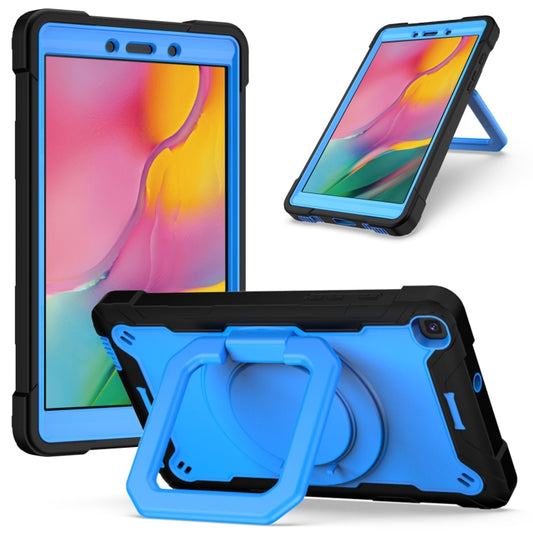 For Samsung Galaxy Tab A 8.0 (2019) T290 Contrast Color Shockproof Robot Silicone + PC Case with Wristband Holder(Black + Blue) - Other Galaxy Tab PC by buy2fix | Online Shopping UK | buy2fix