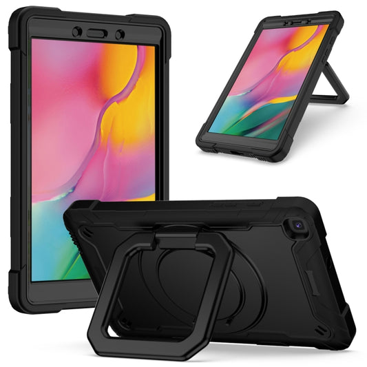 For Samsung Galaxy Tab A 8.0 (2019) T290 Contrast Color Shockproof Robot Silicone + PC Case with Wristband Holder(Black) - Other Galaxy Tab PC by buy2fix | Online Shopping UK | buy2fix