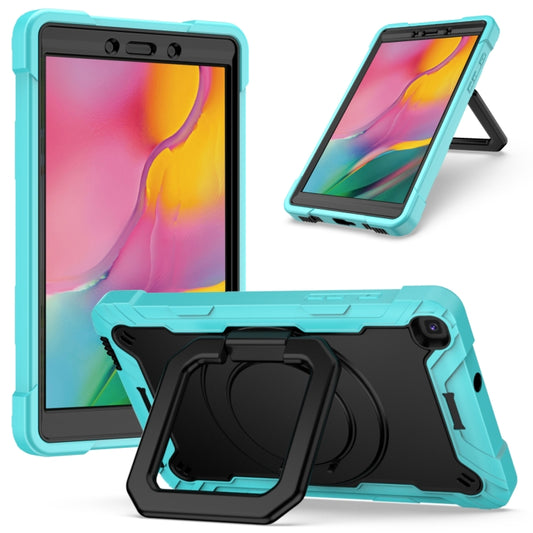 For Samsung Galaxy Tab A 8.0 (2019) T290 Contrast Color Shockproof Robot Silicone + PC Case with Wristband Holder(Mint Green + Black) - Other Galaxy Tab PC by buy2fix | Online Shopping UK | buy2fix