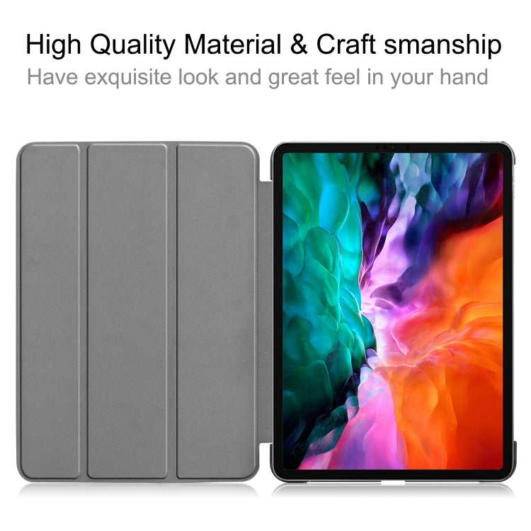 For  iPad Air 13 2024 / Pro 12.9 2022 Custer Texture 3-folding Smart Leather Tablet Case(Grey) - iPad Pro 12.9 (2022/2021) Cases by buy2fix | Online Shopping UK | buy2fix