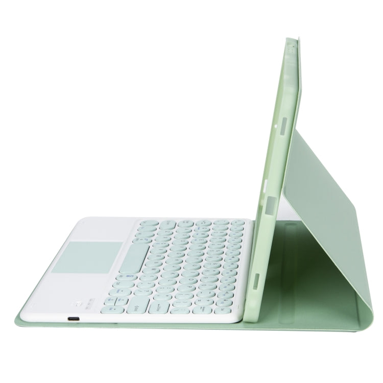 YT102B-A Detachable Candy Color Skin Feel Texture Round Keycap Bluetooth Keyboard Leather Case with Touch Control For iPad 10.2 2020 & 2019 / Air 2019 / Pro 10.5 inch(Light Green) - Universal by buy2fix | Online Shopping UK | buy2fix