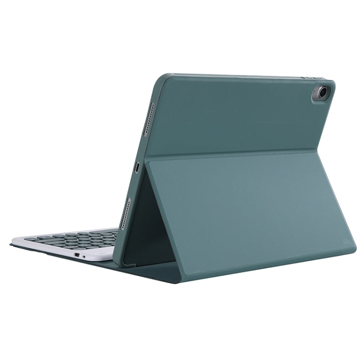 Y-C11B 2021 Detachable Candy Color Skin Texture Round Keycap Bluetooth Keyboard Leather Tablet Case with Pen Slot & Stand For iPad Pro 11 (2021)(Dark Green) - For iPad Pro by buy2fix | Online Shopping UK | buy2fix