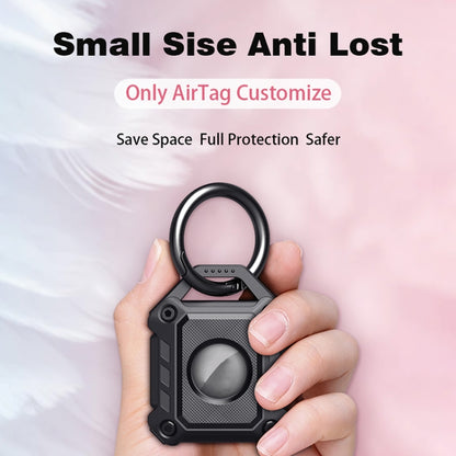 Armor Anti-scratch Shockproof TPU Protective Cover Case with Keychain Hook Loop for AirTag(Black) - Key Chain Series by MOMAX | Online Shopping UK | buy2fix