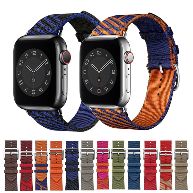 Two-color Nylon Braid Watch Band For Apple Watch Ultra 49mm&Watch Ultra 2 49mm / Series 9&8&7 45mm / SE 3&SE 2&6&SE&5&4 44mm / 3&2&1 42mm(Orange) - Watch Bands by buy2fix | Online Shopping UK | buy2fix