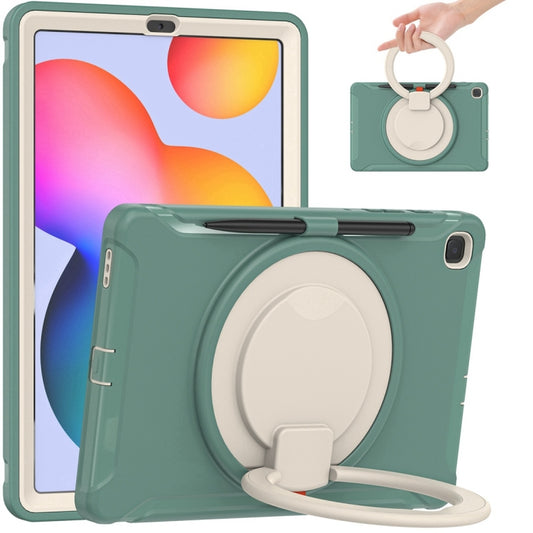 Shockproof TPU + PC Protective Case with 360 Degree Rotation Foldable Handle Grip Holder & Pen Slot For Samsung Galaxy Tab S6 Lite 10.4 inch P610(Emmerald Green) - Tab S6 Lite P610 / P615 by buy2fix | Online Shopping UK | buy2fix