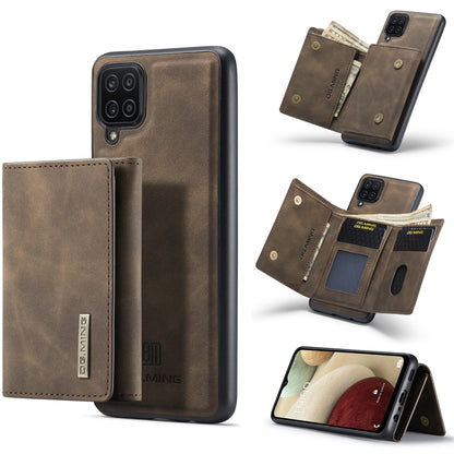 For Samsung Galaxy A12 5G DG.MING M1 Series 3-Fold Multi Card Wallet  Back Cover Shockproof Case with Holder Function(Coffee) - Galaxy Phone Cases by DG.MING | Online Shopping UK | buy2fix