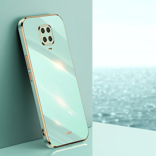 For Xiaomi Redmi Note 9S XINLI Straight 6D Plating Gold Edge TPU Shockproof Case(Mint Green) - Xiaomi Cases by XINLI | Online Shopping UK | buy2fix