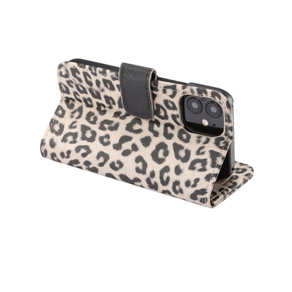 For iPhone 13 mini Leopard Pattern Horizontal Flip PC + PU Leather Case with Holder & Card Slots & Wallet (Brown) - iPhone 13 mini Cases by buy2fix | Online Shopping UK | buy2fix