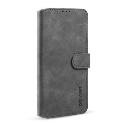 For Samsung Galaxy A22 5G DG.MING Retro Oil Side Horizontal Flip Leather Case with Holder & Card Slots & Wallet(Grey) - Galaxy Phone Cases by DG.MING | Online Shopping UK | buy2fix