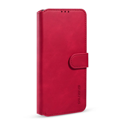 For Samsung Galaxy A22 5G DG.MING Retro Oil Side Horizontal Flip Leather Case with Holder & Card Slots & Wallet(Red) - Galaxy Phone Cases by DG.MING | Online Shopping UK | buy2fix