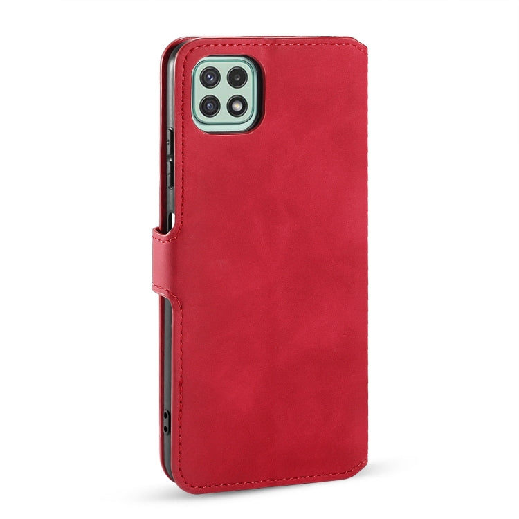 For Samsung Galaxy A22 5G DG.MING Retro Oil Side Horizontal Flip Leather Case with Holder & Card Slots & Wallet(Red) - Galaxy Phone Cases by DG.MING | Online Shopping UK | buy2fix