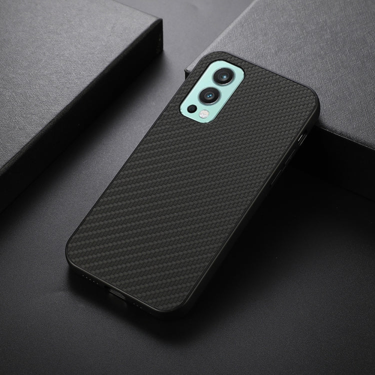 For OnePlus Nord 2 5G Carbon Fiber Skin PU + PC + TPU Shockprof Protective Case(Black) - OnePlus Cases by buy2fix | Online Shopping UK | buy2fix