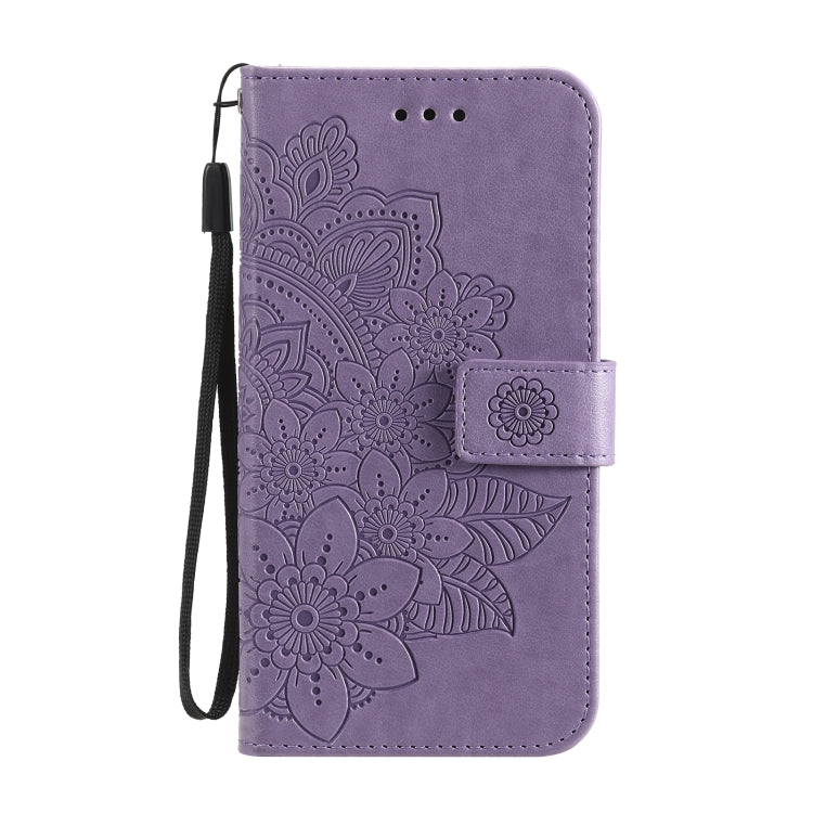 For Google Pixel 6 7-petal Flowers Embossing Pattern Horizontal Flip PU Leather Case with Holder & Card Slots & Wallet & Photo Frame(Light Purple) - Google Cases by buy2fix | Online Shopping UK | buy2fix