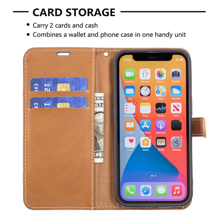 For iPhone 13 Color Matching Denim Texture Horizontal Flip Leather Case with Holder & Card Slots & Wallet & Lanyard(Dark Blue) - iPhone 13 Cases by buy2fix | Online Shopping UK | buy2fix