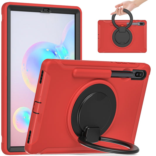 For Samsung Galaxy Tab S6 T860 Shockproof TPU + PC Protective Case with 360 Degree Rotation Foldable Handle Grip Holder & Pen Slot(Red) - Tab S6 10.5 T860 / T865 by buy2fix | Online Shopping UK | buy2fix