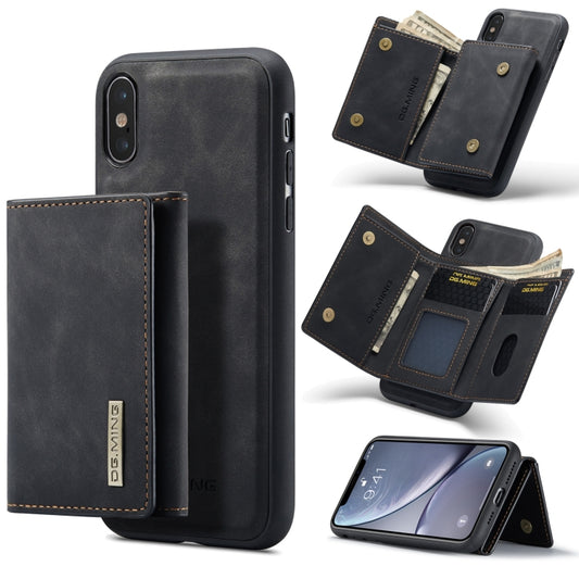 DG.MING M1 Series 3-Fold Multi Card Wallet  Back Cover Shockproof Case with Holder Function For iPhone XS(Black) -  by DG.MING | Online Shopping UK | buy2fix