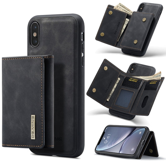 DG.MING M1 Series 3-Fold Multi Card Wallet  Back Cover Shockproof Case with Holder Function For iPhone XS Max(Black) -  by DG.MING | Online Shopping UK | buy2fix