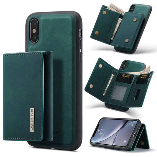 DG.MING M1 Series 3-Fold Multi Card Wallet  Back Cover Shockproof Case with Holder Function For iPhone XS Max(Green) -  by DG.MING | Online Shopping UK | buy2fix