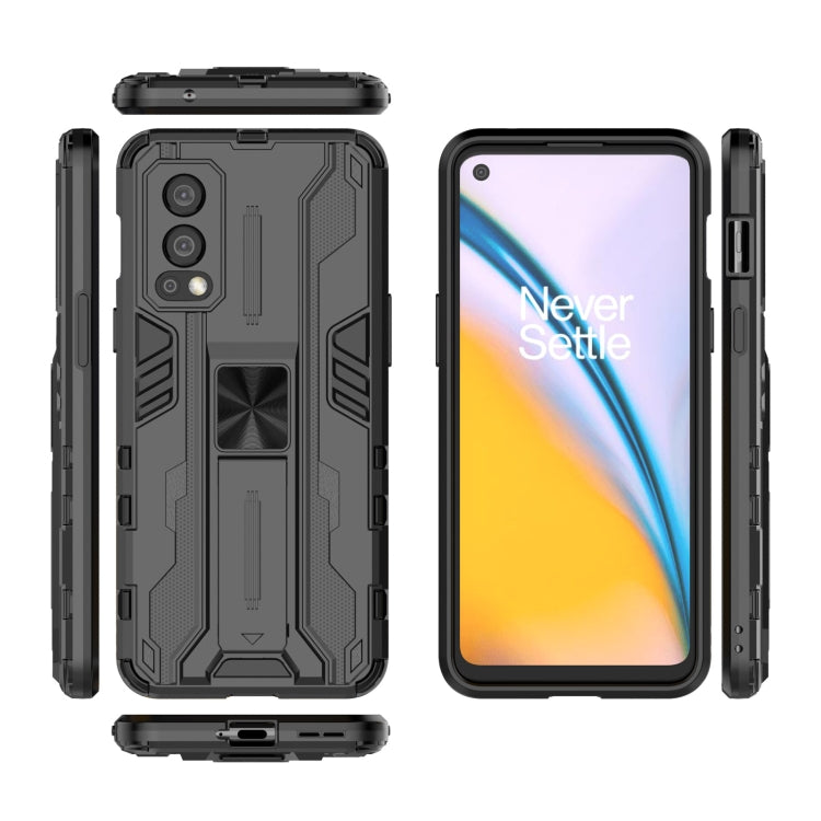 For OnePlus Nord 2 5G Supersonic PC + TPU Shock-proof Protective Case with Holder(Black) - OnePlus Cases by buy2fix | Online Shopping UK | buy2fix