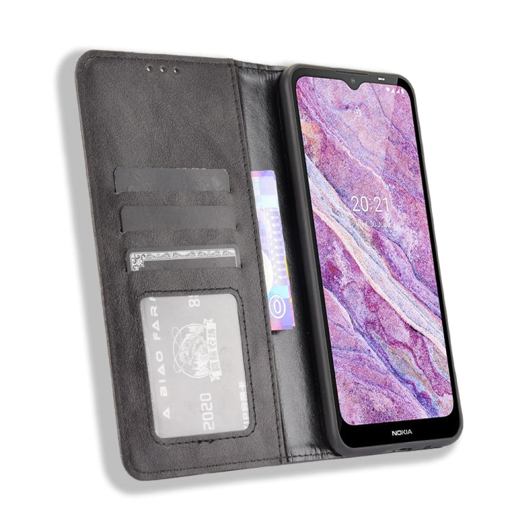 For Nokia C10 / C20 Magnetic Buckle Retro Crazy Horse Texture Horizontal Flip Leather Case with Holder & Card Slots & Photo Frame(Black) - Nokia Cases by buy2fix | Online Shopping UK | buy2fix