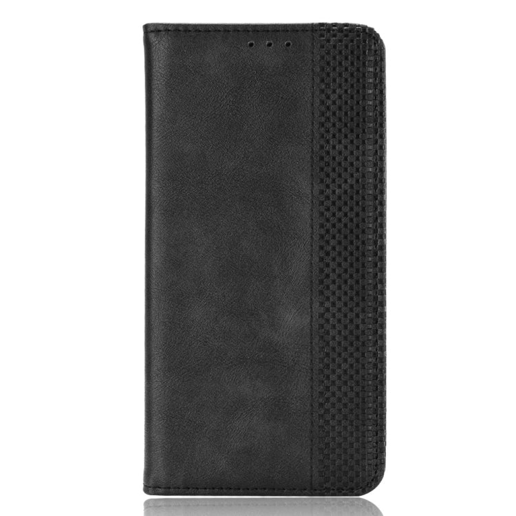 For OnePlus Nord 2 5G Magnetic Buckle Retro Crazy Horse Texture Horizontal Flip Leather Case with Holder & Card Slots & Photo Frame(Black) - OnePlus Cases by buy2fix | Online Shopping UK | buy2fix