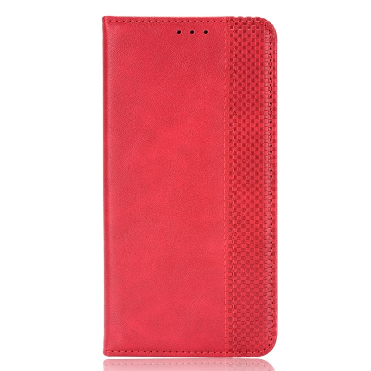 For ZTE Blade A51 Magnetic Buckle Retro Crazy Horse Texture Horizontal Flip Leather Case with Holder & Card Slots & Photo Frame(Red) - ZTE Cases by buy2fix | Online Shopping UK | buy2fix