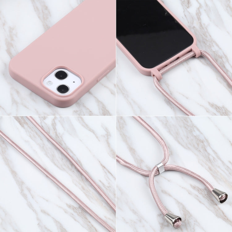 For iPhone 13 Pro Candy Colors TPU Protective Case with Lanyard (Rose Gold) - iPhone 13 Pro Cases by buy2fix | Online Shopping UK | buy2fix