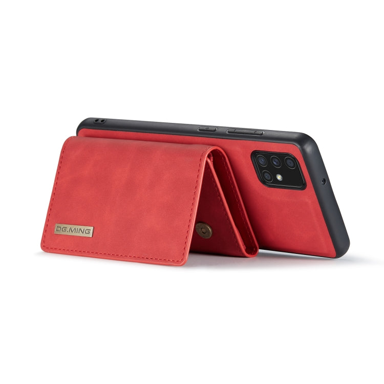 For Samsung Galaxy A71 DG.MING M1 Series 3-Fold Multi Card Wallet  Back Cover Shockproof Case with Holder Function(Red) - Galaxy Phone Cases by DG.MING | Online Shopping UK | buy2fix