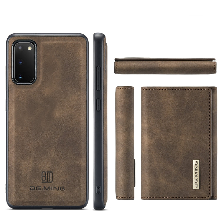 For Samsung Galaxy S20 DG.MING M1 Series 3-Fold Multi Card Wallet  Back Cover Shockproof Case with Holder Function(Coffee) - Galaxy Phone Cases by DG.MING | Online Shopping UK | buy2fix