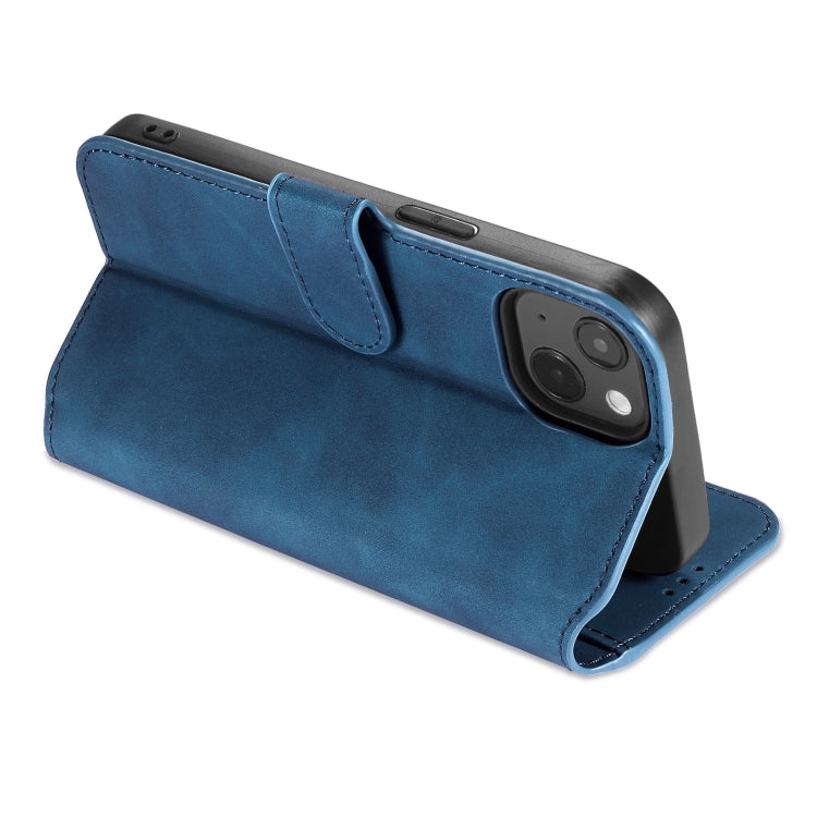 For iPhone 13 DG.MING Retro Oil Side Horizontal Flip Leather Case with Holder & Card Slots & Wallet(Blue) - iPhone 13 Cases by DG.MING | Online Shopping UK | buy2fix