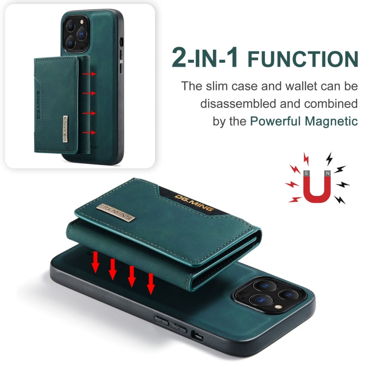 For iPhone 13 Pro DG.MING M2 Series 3-Fold Card Bag Shockproof Case with Wallet & Holder Function (Green) - iPhone 13 Pro Cases by DG.MING | Online Shopping UK | buy2fix