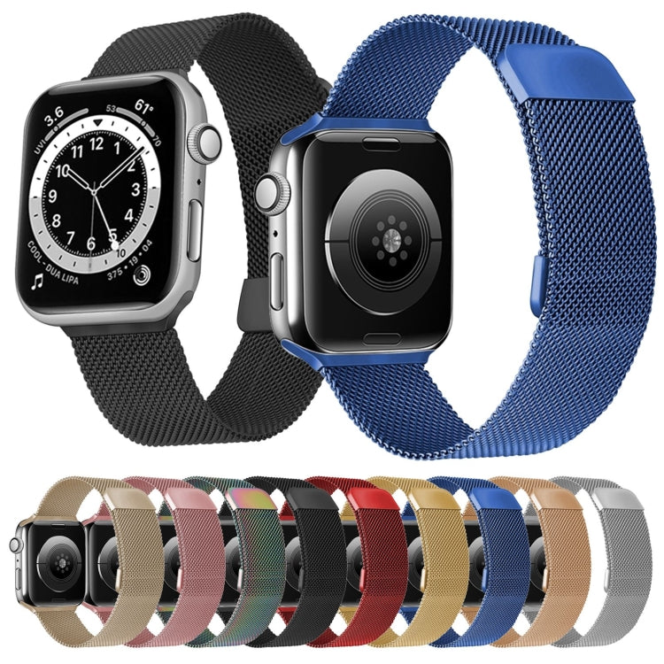 Adjustable Dual Section Milan Watch Band For Apple Watch Series 9&8&7 41mm / SE 3&SE 2&6&SE&5&4 40mm / 3&2&1 38mm(Black) - Watch Bands by buy2fix | Online Shopping UK | buy2fix