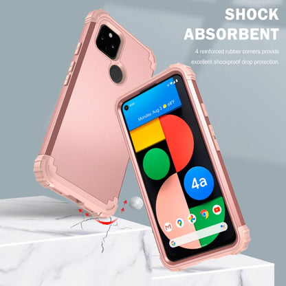 For Google Pixel 4a 5G 3 in 1 Shockproof PC + Silicone Protective Case(Rose Gold) - Google Cases by buy2fix | Online Shopping UK | buy2fix