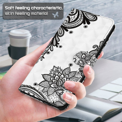 For iPhone 13 Pro Max 3D Painting Pattern Horizontal Flip TPU + PU Leather Case with Holder & Card Slots & Wallet (Diagonal Black Flower) - iPhone 13 Pro Max Cases by buy2fix | Online Shopping UK | buy2fix