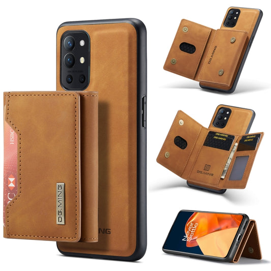 DG.MING M2 Series 3-Fold Multi Card Bag Back Cover Shockproof Case with Wallet & Holder Function For OnePlus 9R(Brown) - OnePlus Cases by DG.MING | Online Shopping UK | buy2fix