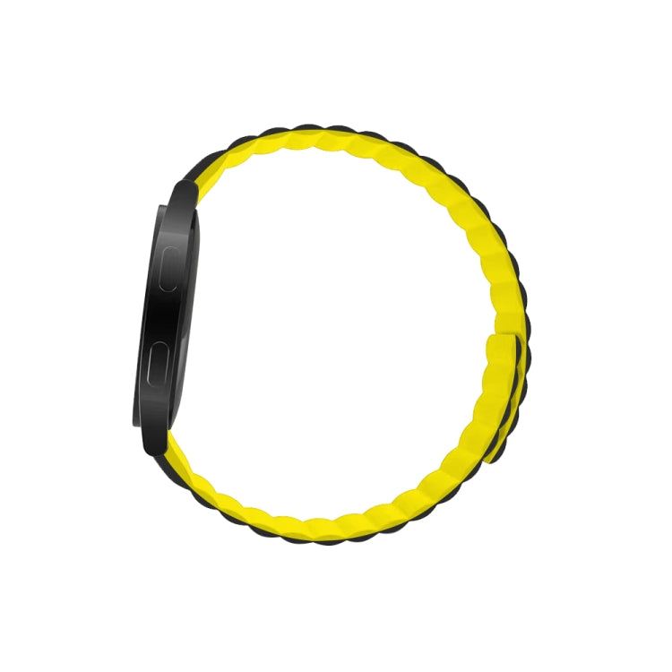 For Samsung Galaxy Watch4 40mm / 44mm Silicone Magnetic Watch Band(Black Yellow) - Watch Bands by buy2fix | Online Shopping UK | buy2fix