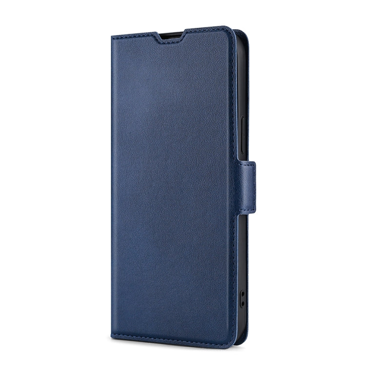 For iPhone 13 Pro Max Ultra-thin Voltage Side Buckle PU + TPU Horizontal Flip Leather Case with Holder & Card Slot (Blue) - iPhone 13 Pro Max Cases by buy2fix | Online Shopping UK | buy2fix