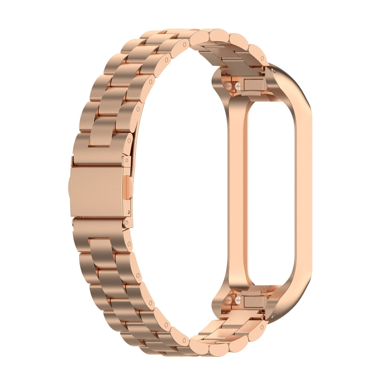 For Samsung Galaxy Fit2 SM-R220 Three-beads Steel Watch Band(Rose Gold) - Watch Bands by buy2fix | Online Shopping UK | buy2fix