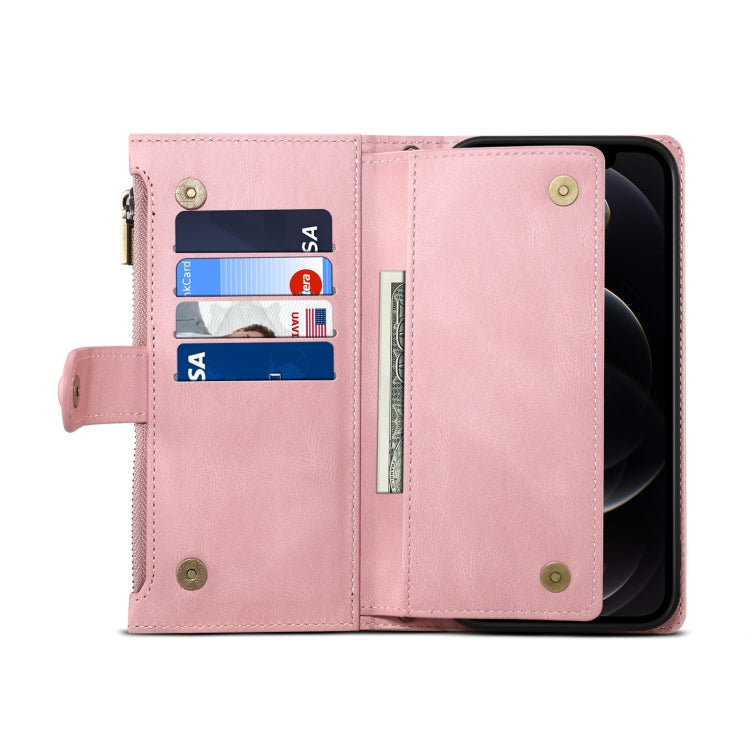 Retro Frosted Horizontal Flip Leather Case with Holder & Card Slot & Wallet & Zipper Pocket & Lanyard For iPhone 11 Pro(Rose Gold) - iPhone 11 Pro Cases by buy2fix | Online Shopping UK | buy2fix