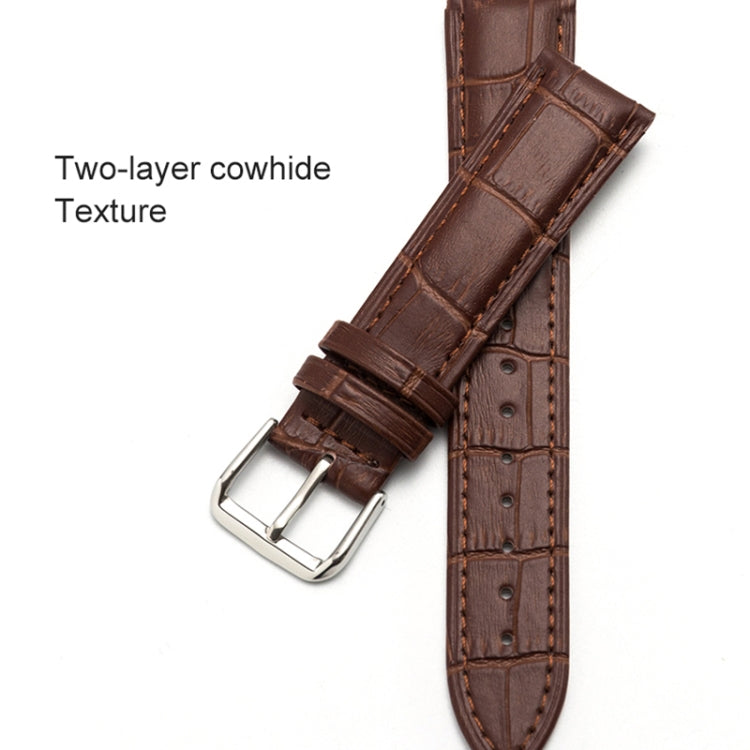 22mm Two-layer Cowhide Leather Bamboo Joint Texture Watch Band(White) - Watch Bands by buy2fix | Online Shopping UK | buy2fix