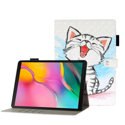 For Galaxy Tab A 8.0 (2019) T290 3D Embossing Pattern Horizontal Flip Leather Case with Holder & Card Slots & Wallet(Cat) - Tab A 8.0 & S Pen (2019) P200/P205 by buy2fix | Online Shopping UK | buy2fix