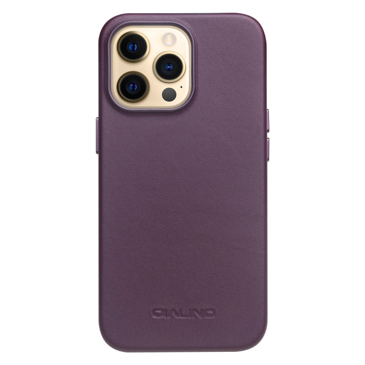 For iPhone 13 Pro Max QIALINO Nappa Cowhide MagSafe Magnetic Protective Case (Purple Crystal) - iPhone 13 Pro Max Cases by QIALINO | Online Shopping UK | buy2fix