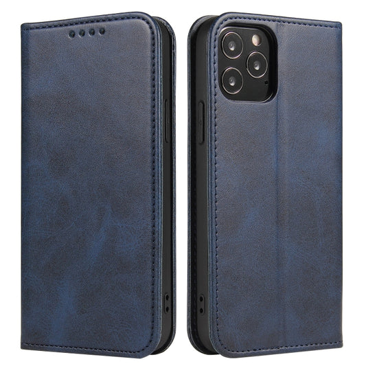 For iPhone 13 Calf Texture Magnetic Horizontal Flip Leather Case with Holder & Card Slots & Wallet(Blue) - iPhone 13 Cases by buy2fix | Online Shopping UK | buy2fix